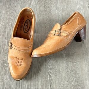 Vtg Nobils Leather Heeled Ankle Booties Shoes 7